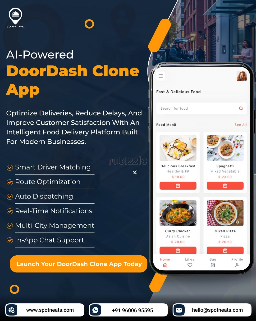 SpotnEats DoorDash Clone App – Launch Your Food Delivery Business