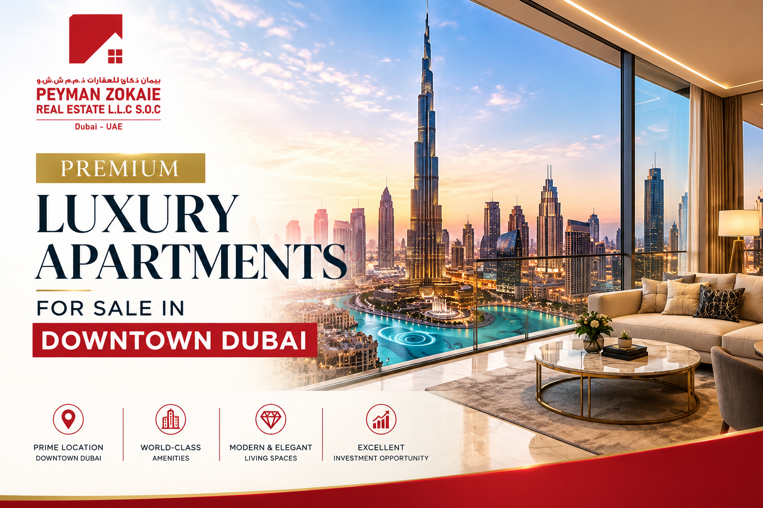 Premium Luxury Apartments for Sale in Downtown Dubai