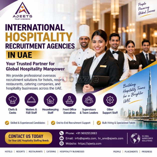 International Hospitality Recruitment Agencies in UAE | AJEETS