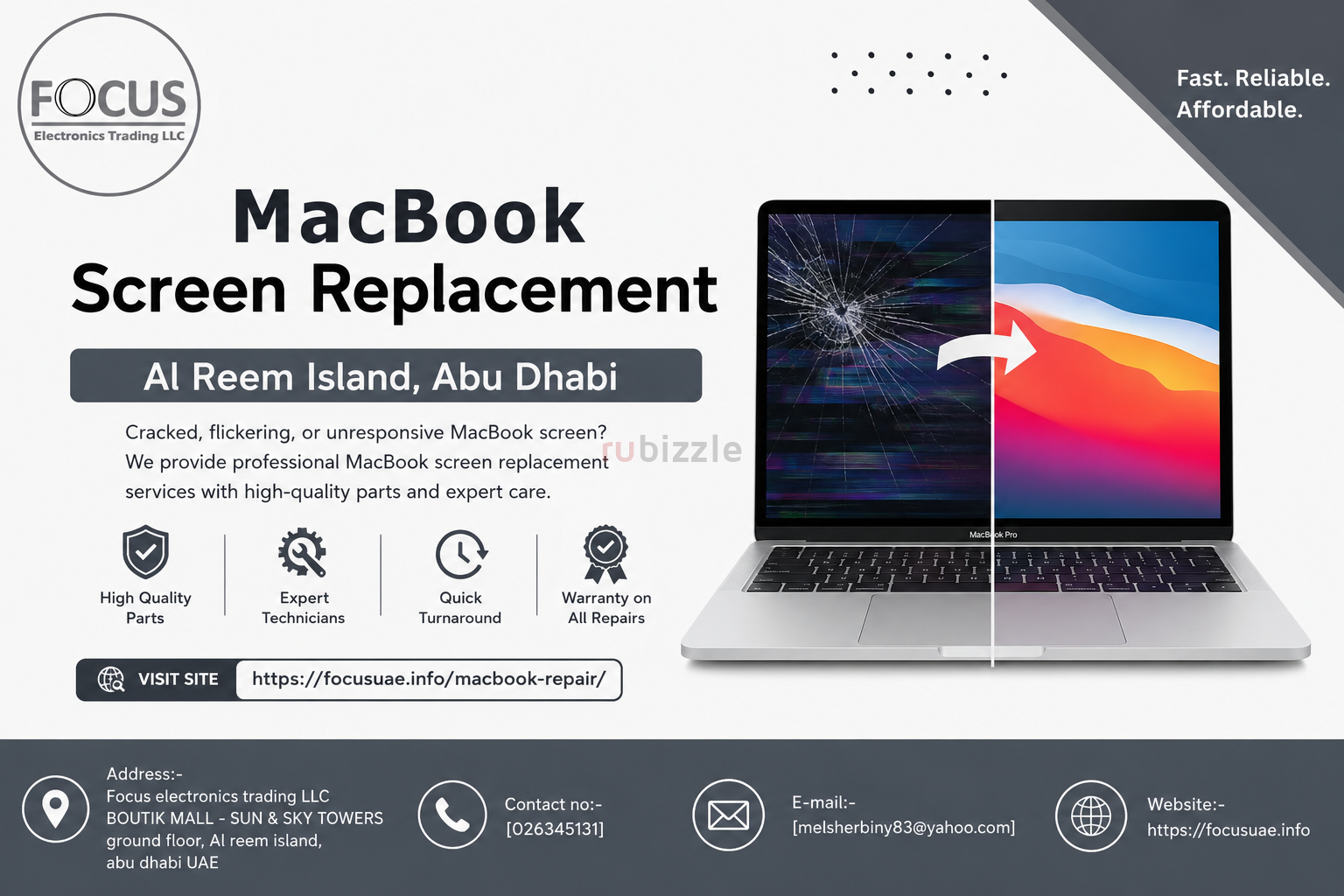 Focus UAE MacBook Screen Replacement Al Reem Island Abu Dhabi