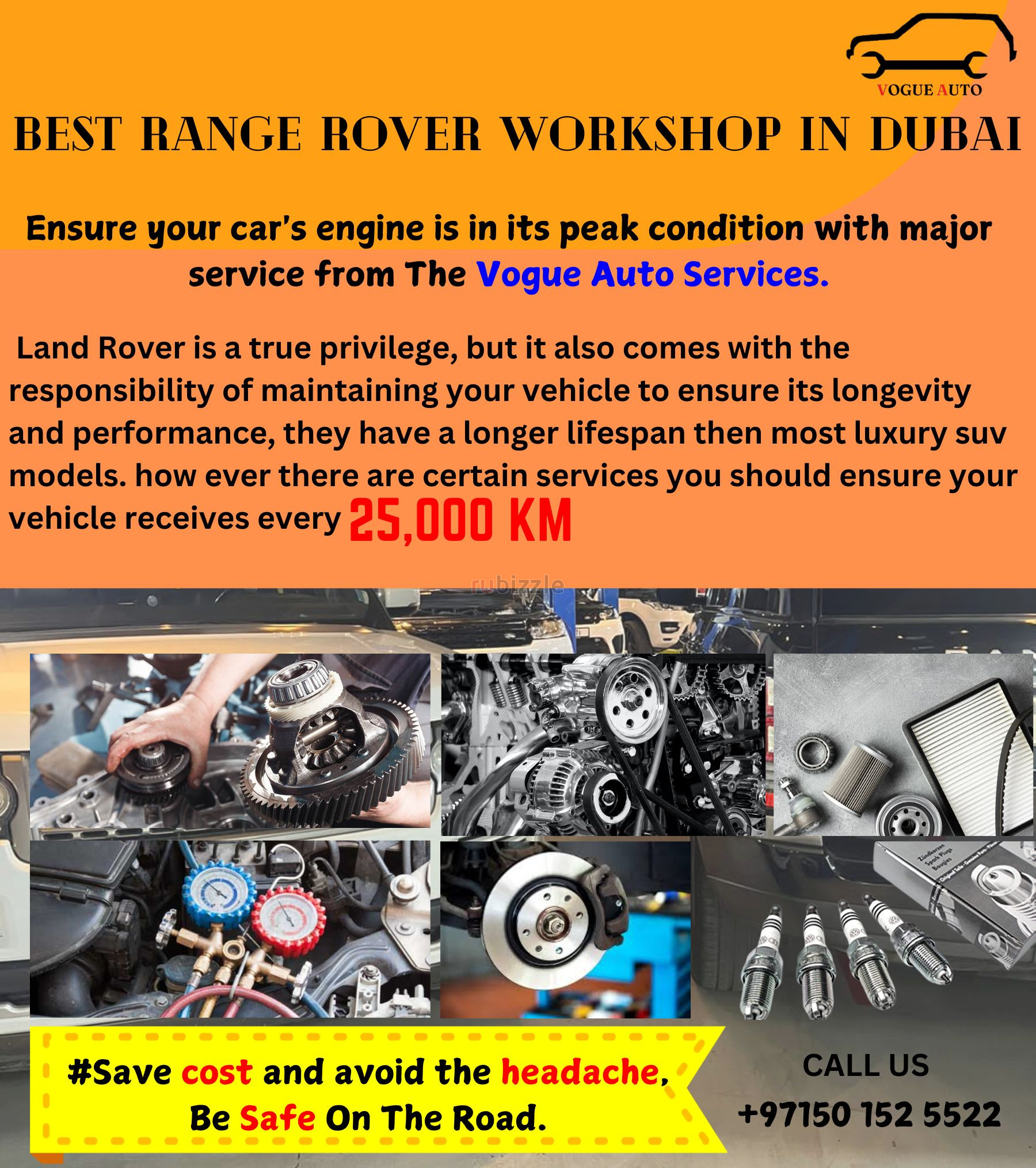 BEST RANGE ROVER GARAGE IN DUBAI-MAJOR SERVICE EVERY 25000 KM