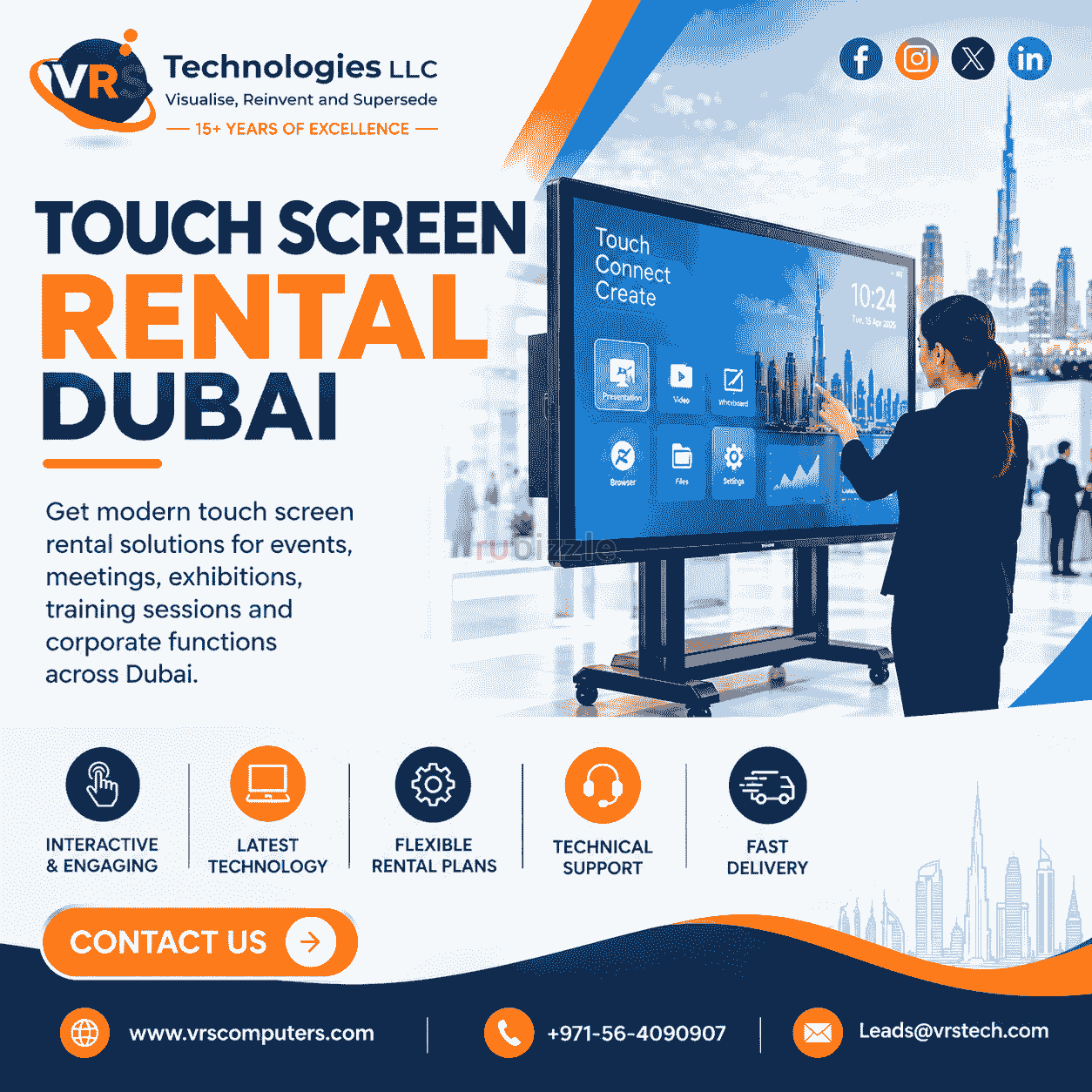 Smart Interactive Touch Screen Rental for Training Sessions