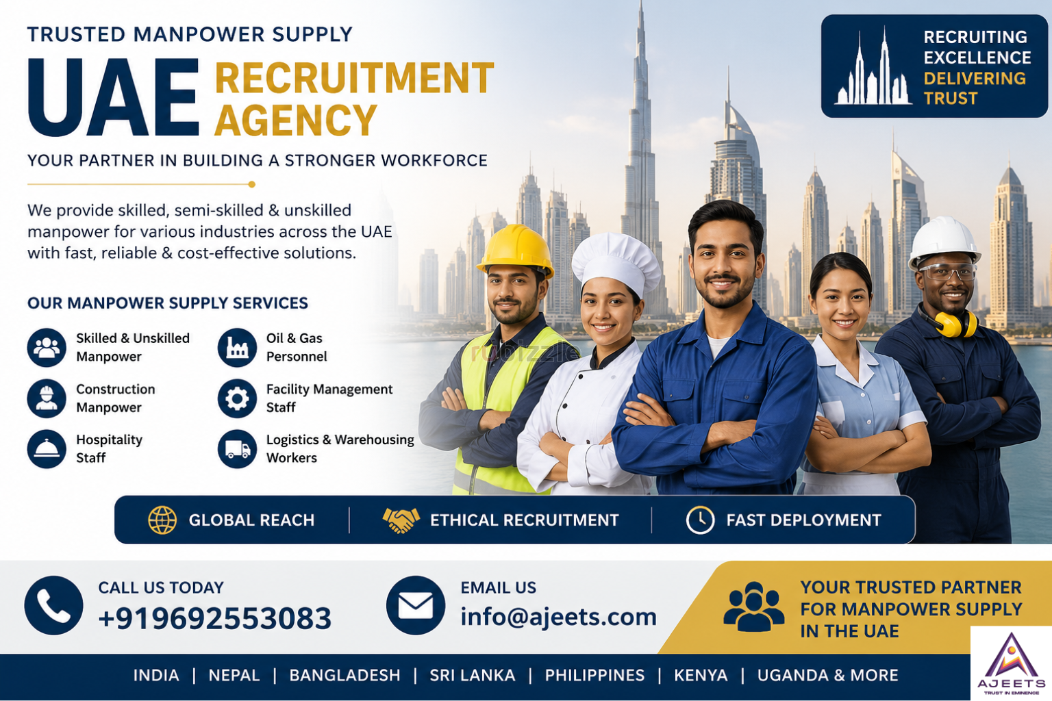 Hire Skilled Manpower for UAE | Trusted Overseas Recruitment Agency |