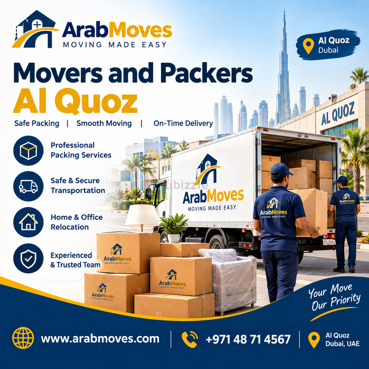 Reliable Movers and Packers Al Quoz | Arab Moves Dubai