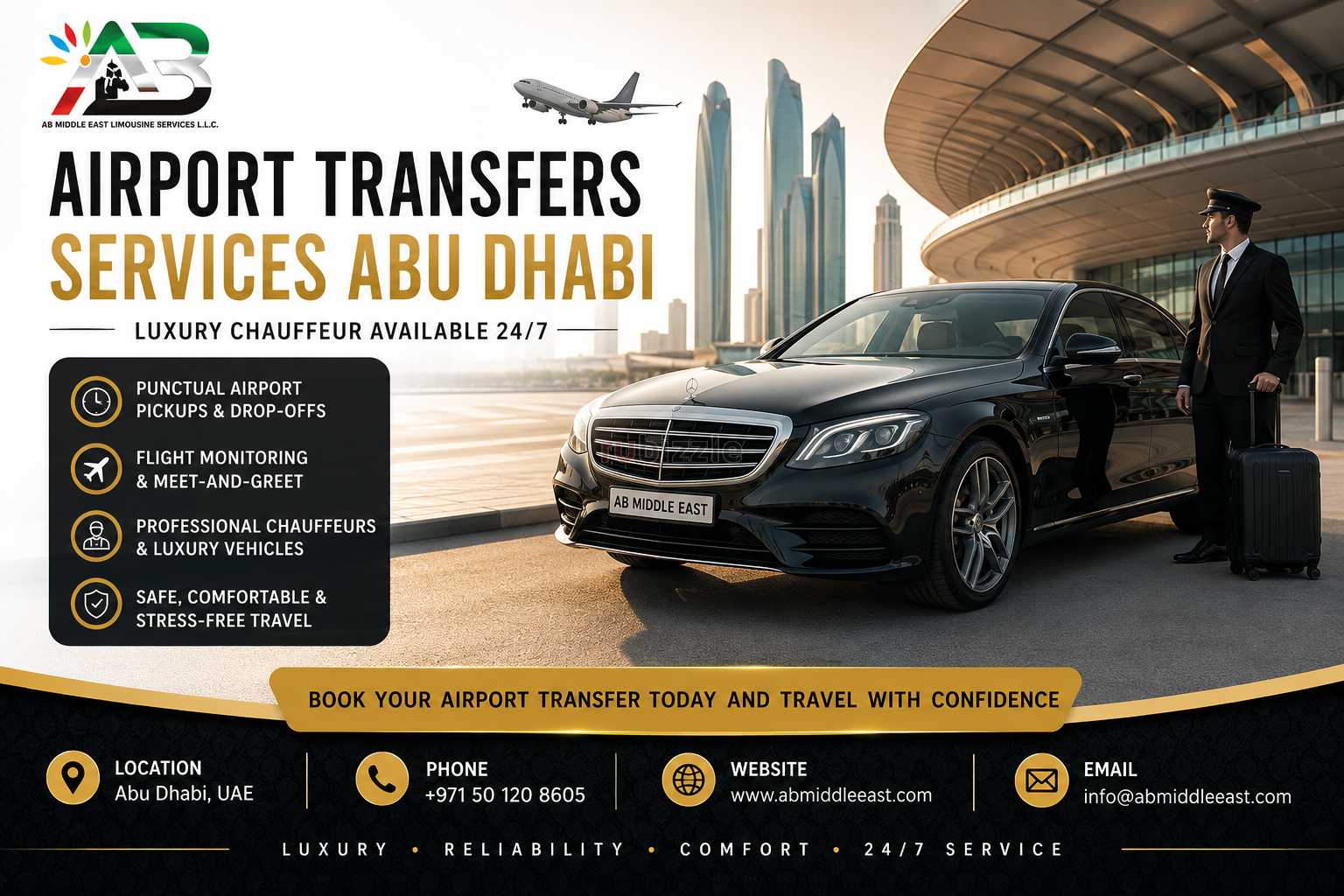 AB Middle East | Airport Transfers Services Abu Dhabi – Luxury Chauffe