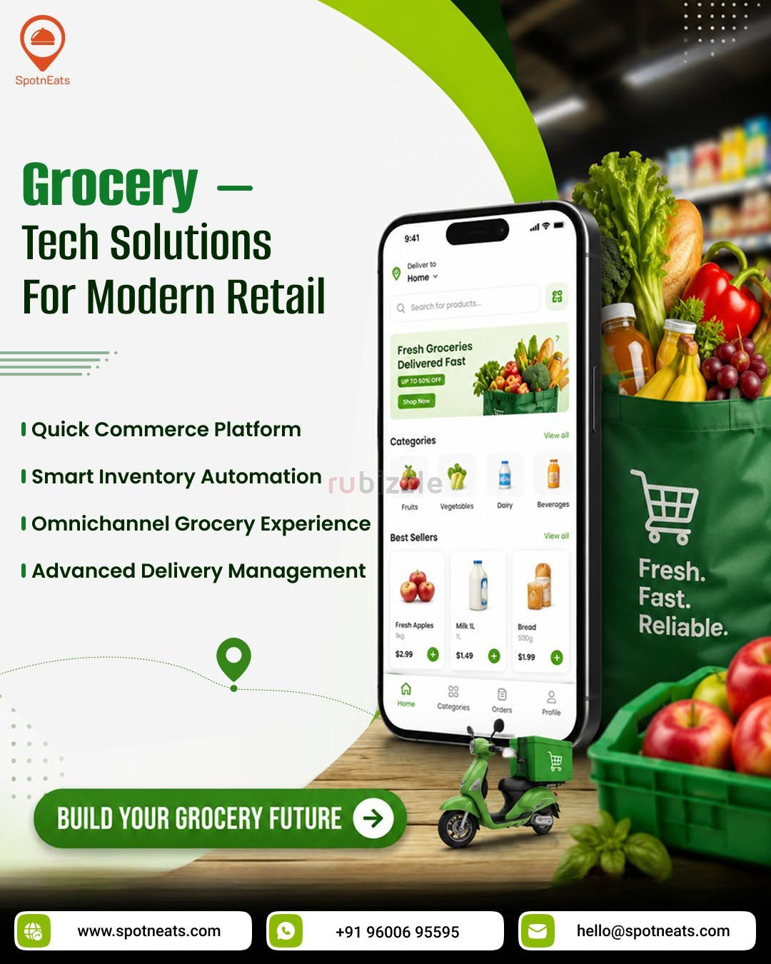 Launch Your Grocery Delivery Business with SpotnEats Grocery Delivery
