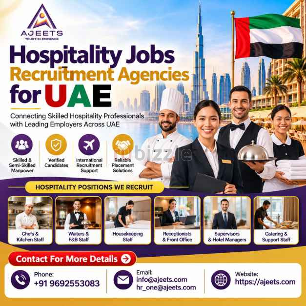 Hospitality Jobs Recruitment Agencies for UAE